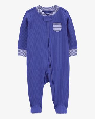 Product image 1 of Baby Striped 2-Way Zip Sleep & Play Pajamas