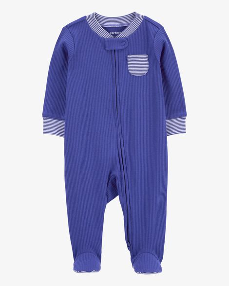  Product image 1 of Baby Striped 2-Way Zip Sleep & Play Pajamas