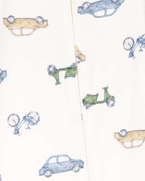  Product image 3 of Baby Car Print PurelySoft Footie 1-Piece Pajamas - Ivory