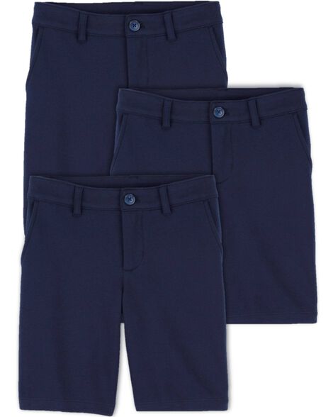  Product image 1 of Kid 3-Pack Ponte Knit Uniform Shorts