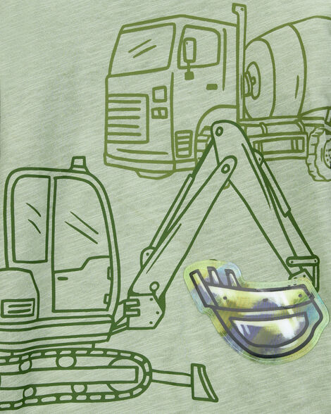  Product image 4 of Toddler Construction Foil Long-Sleeve Tee - Green