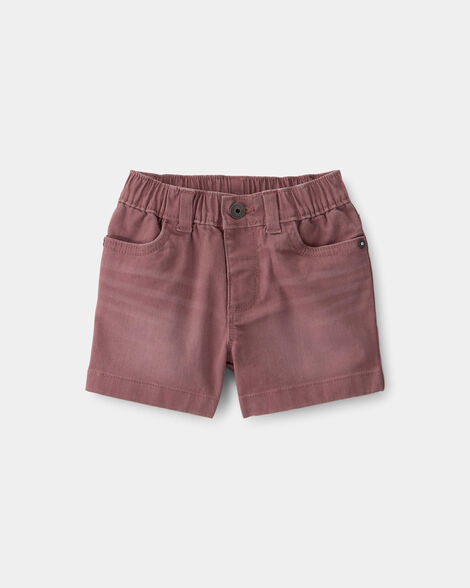 Baby Boy Twill Pull-On Shorts - Brown