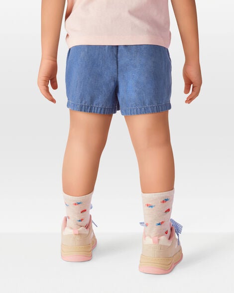  Product image 3 of Toddler Chambray Pull-On Shorts - Blue