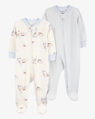 Product image 1 of Baby 2-Pack 2-Way Zip Sleep & Play Pajamas