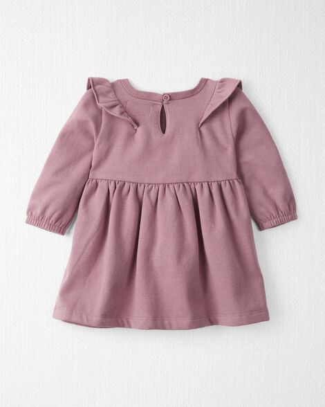  Product image 2 of Baby Long-Sleeve Ruffle Dress Made with Organic Cotton in Desert Mauve
