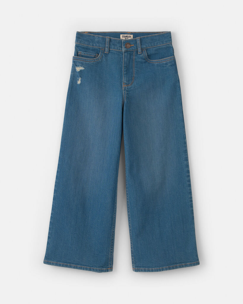 OshKosh B'gosh Girls Cropped Wide-Leg Jeans - Medium Wash 10 Medium Wash