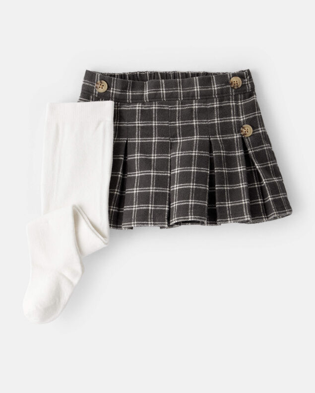 Product image 1 of Baby Girl 2-Piece Plaid Cotton Skort