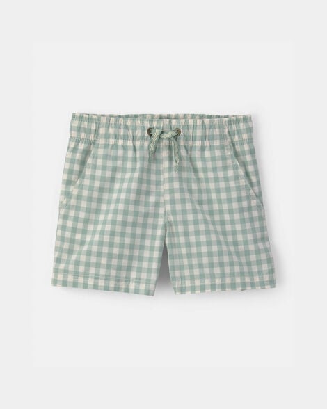 toddler boy gingham poplin shorts - green