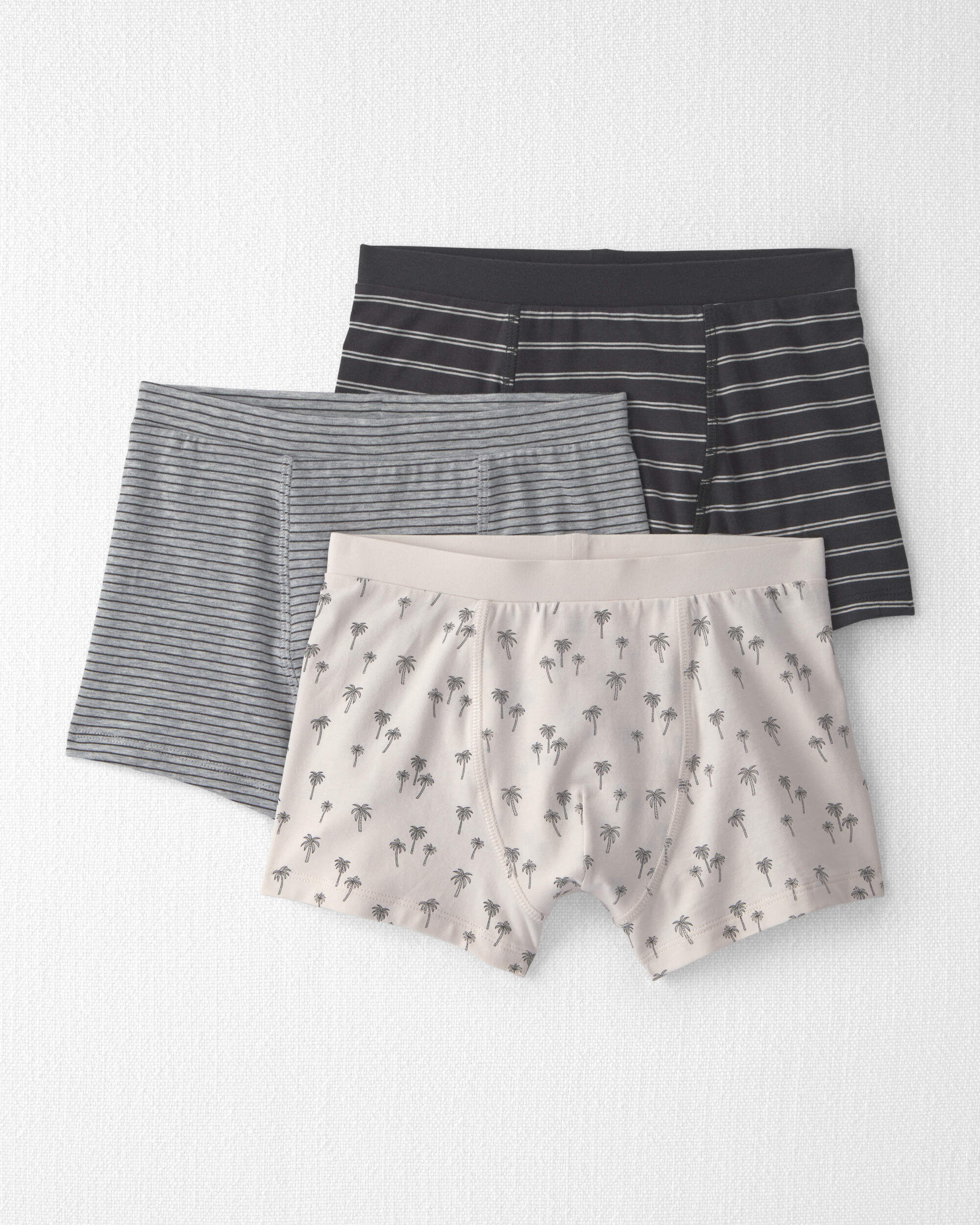 Little Planet Boys 3-Pack Organic Cotton Brief Underwear in Palm Trees 2-3 Palm Trees Grey Stripes 22$