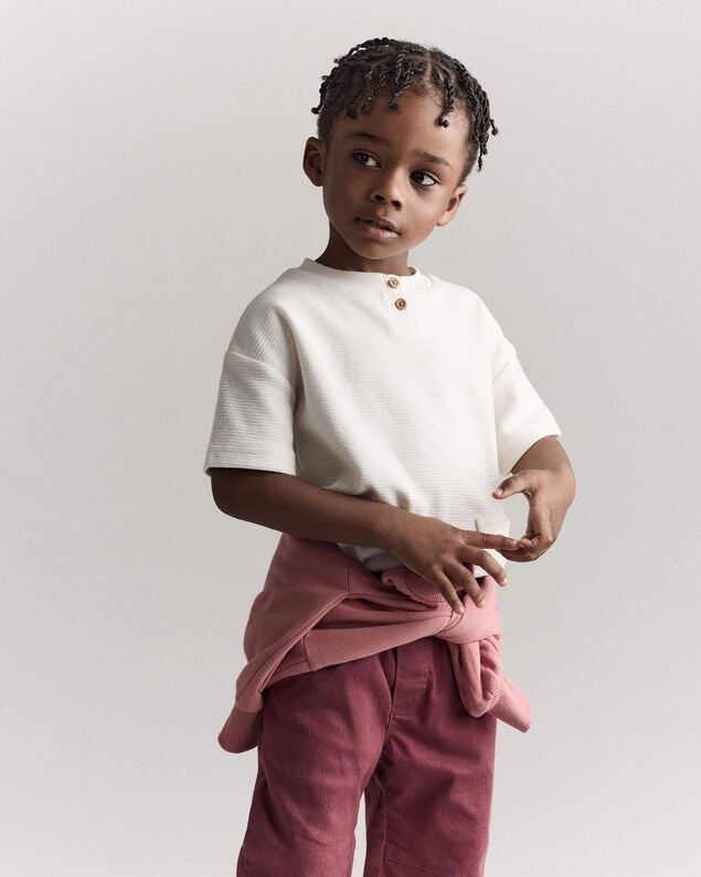 Product image 1 of Toddler Boy Short-Sleeve Pocket Henley Tee - Cream