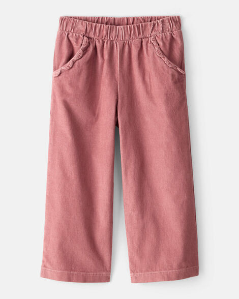 toddler girl corduroy wide-leg pants - pink