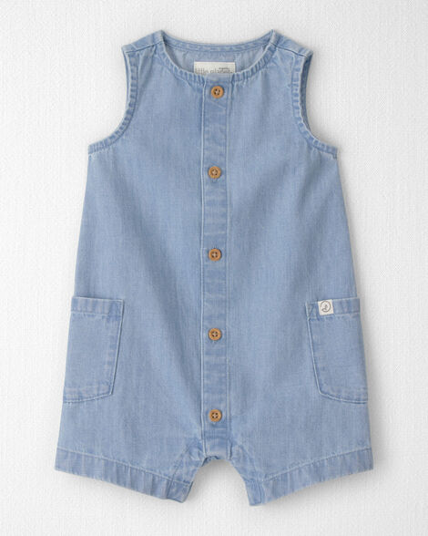Baby Organic Cotton Chambray Romper