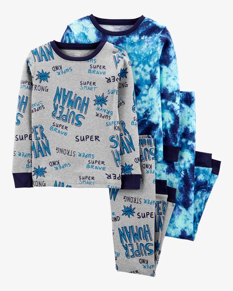 Product image 1 of Kid 4-Piece Super Human Tie Dye Pajamas