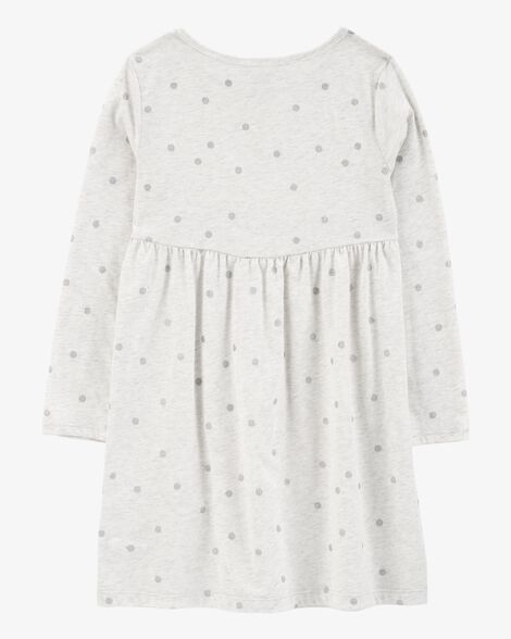  Product image 2 of Kid Glitter Polka Dot Long-Sleeve Jersey Dress