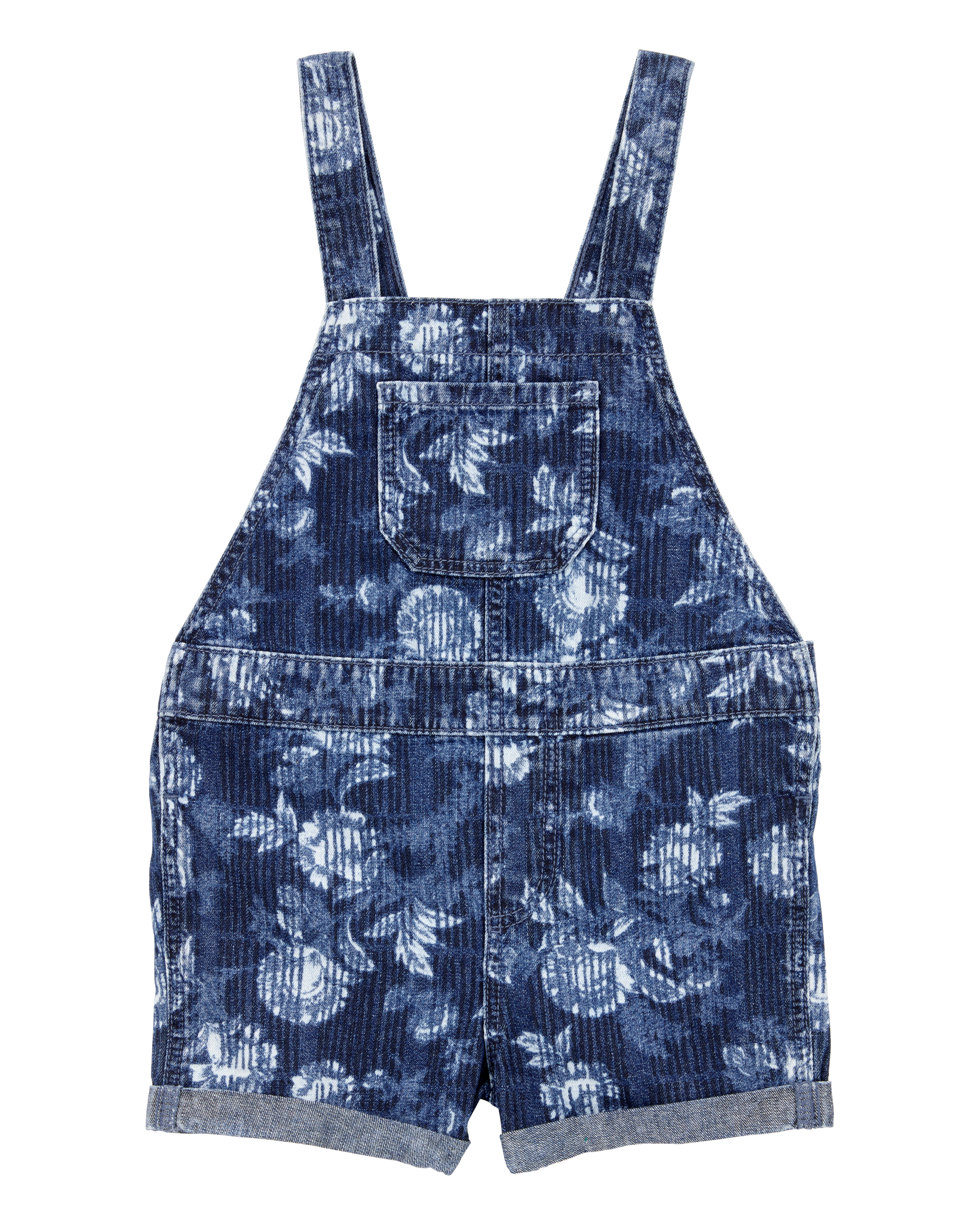 Baby Iconic Denim Floral Shortalls - Blue