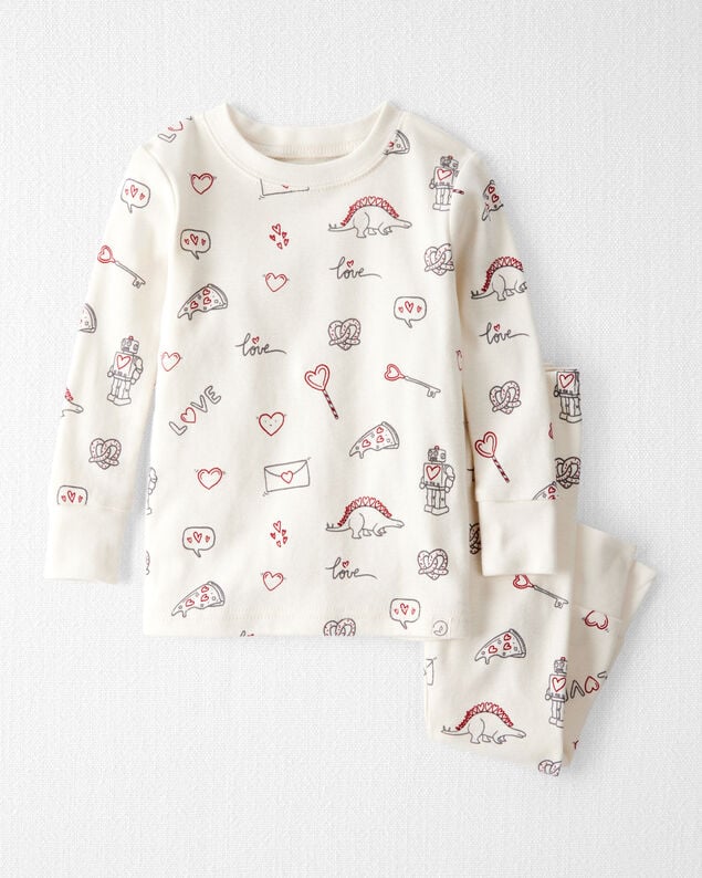 Baby Girl Peppermint Print DreamPlush Long-Sleeve Snug Fit 1-Piece Pajamas - Pink
