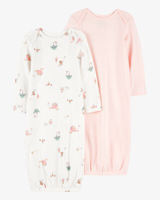 Product image 1 of Baby 2-Pack Sleeper Gowns - Pink
