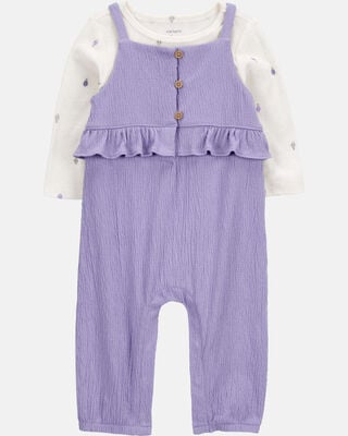 Baby 4-Piece Floral Outfit Set - Purple - Purple