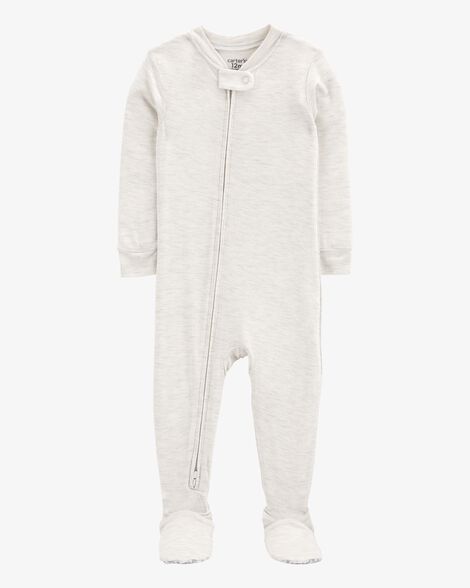  Product image 1 of Baby Zip-Up PurelySoft 1-Piece Pajamas - Grey