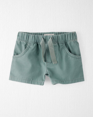 Baby Organic Cotton Drawstring Shorts in Green