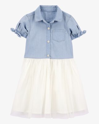 Product image 1 of Toddler Two-Toned Short-Sleeve Denim Dress