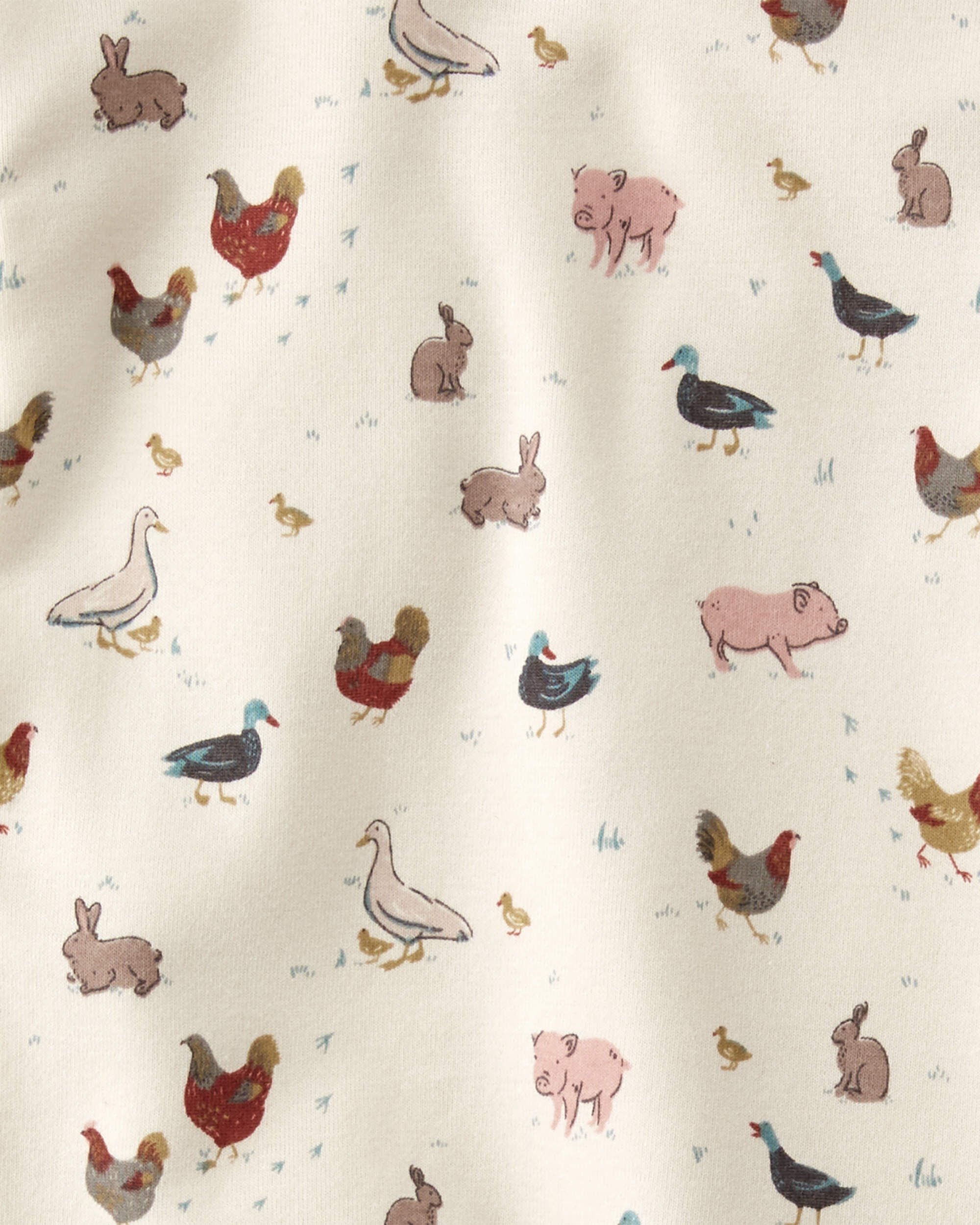 Toddler Organic Cotton Pajamas Farm Friends Print