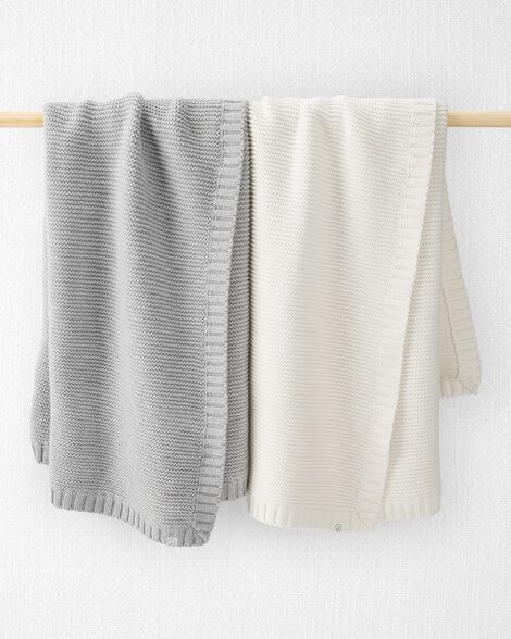  Product image 3 of Baby Organic Cotton Signature Stitch Blanket in Cream