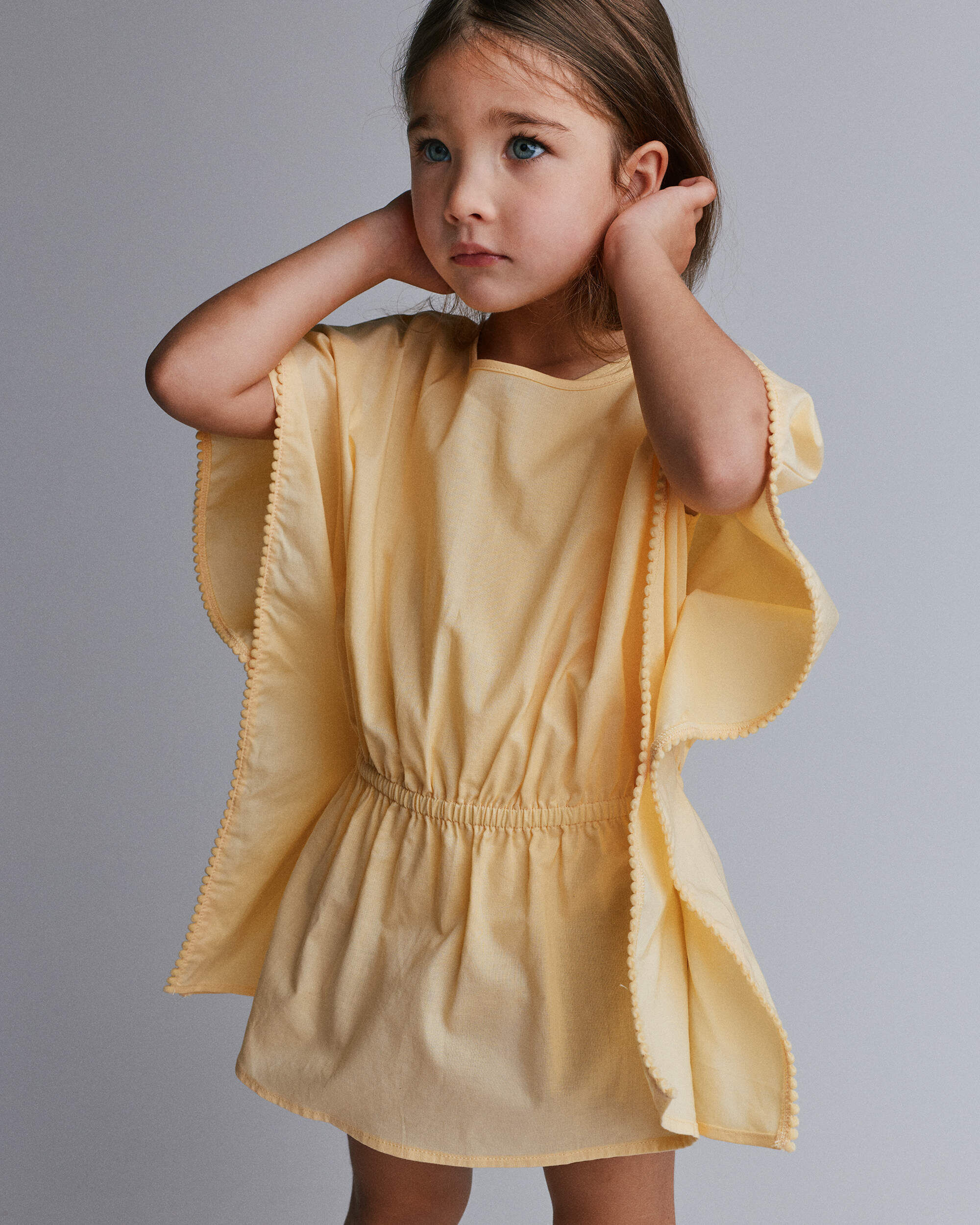 Otter Avenue Toddler Girl Pom-Pom Swim Coverup 12M Yellow
