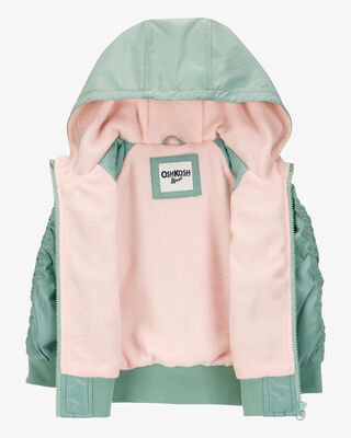 Product image 2 of Toddler Fleece-Lined Midweight Bomber Jacket - Green