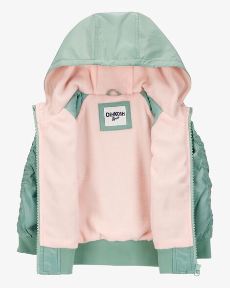  Product image 2 of Toddler Fleece-Lined Midweight Bomber Jacket - Green