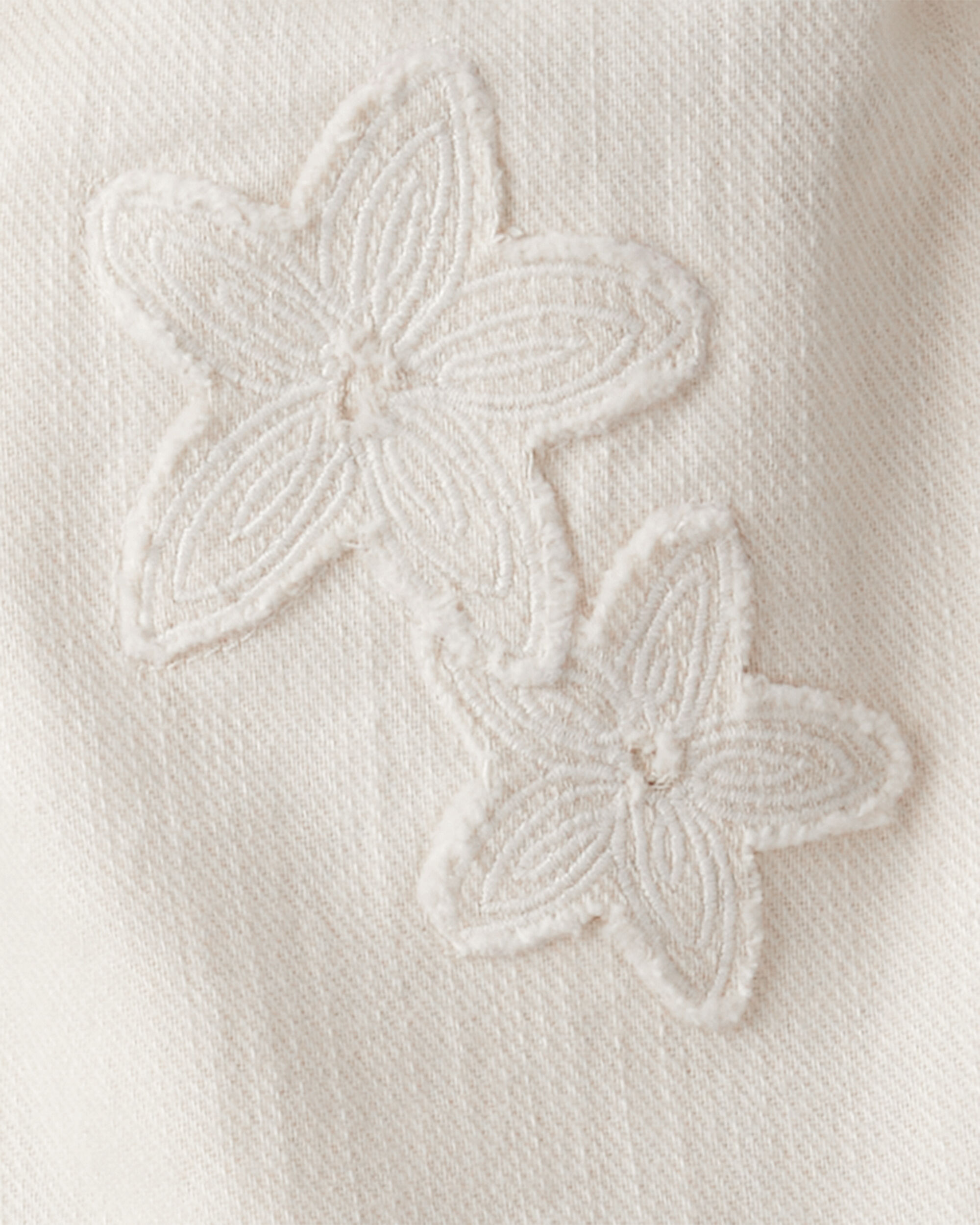 Toddler Girl Embroidered Cotton Long-Sleeve Dress - White