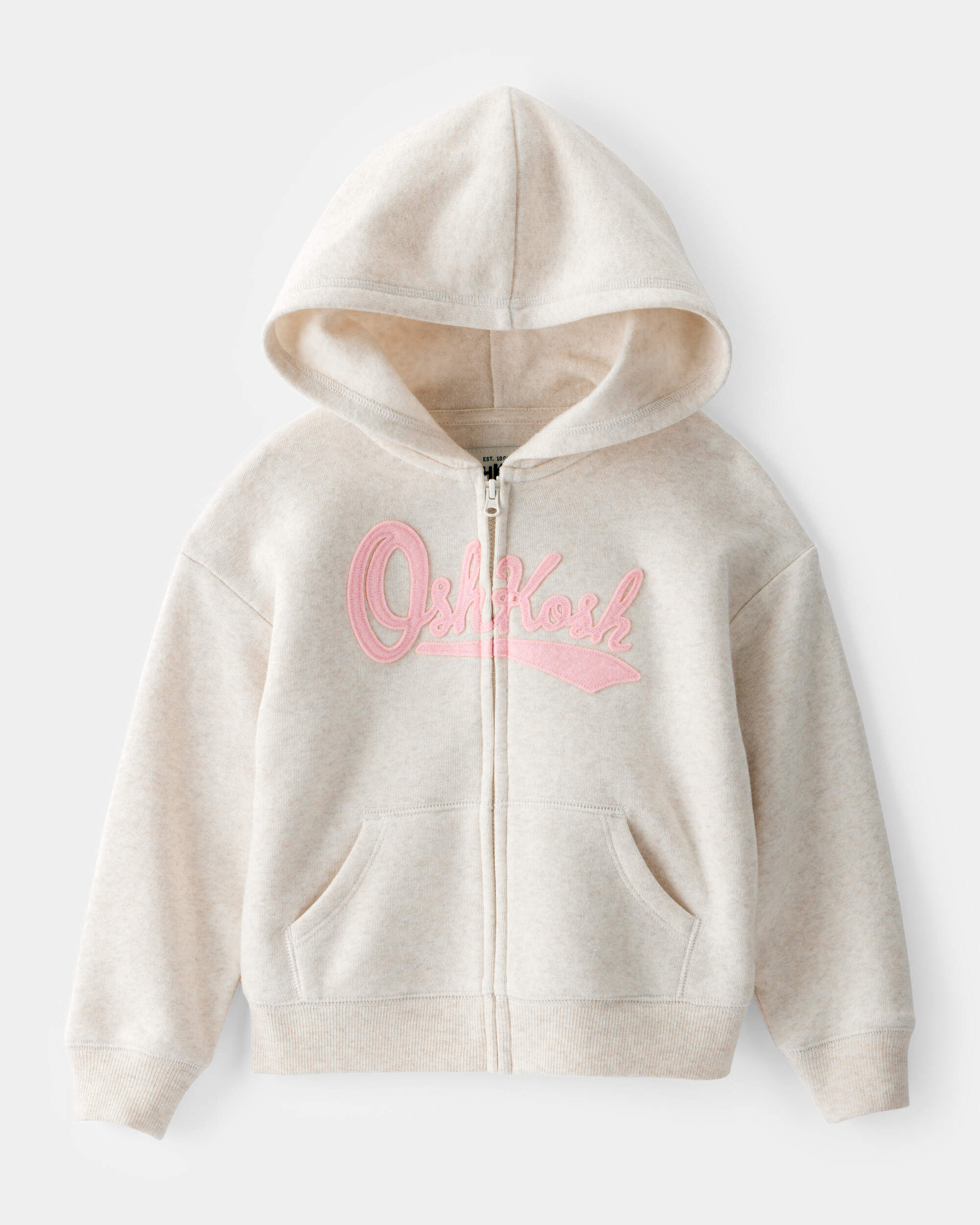 Toddler OshKosh Fleece Logo Zip Jacket - Oatmeal - OshKosh B