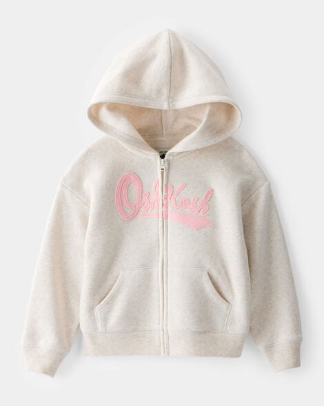 Toddler OshKosh Fleece Logo Zip Jacket - Oatmeal