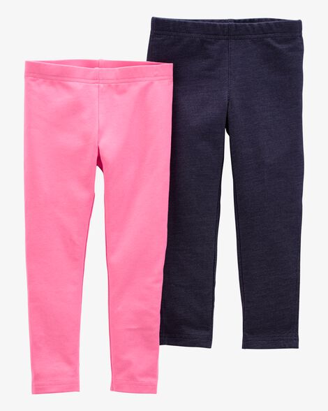  Product image 1 of Toddler 2-Pack Pink & Navy Leggings