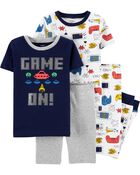 4-Piece Video Games 100% Snug Fit Cotton PJs, , hi-res
