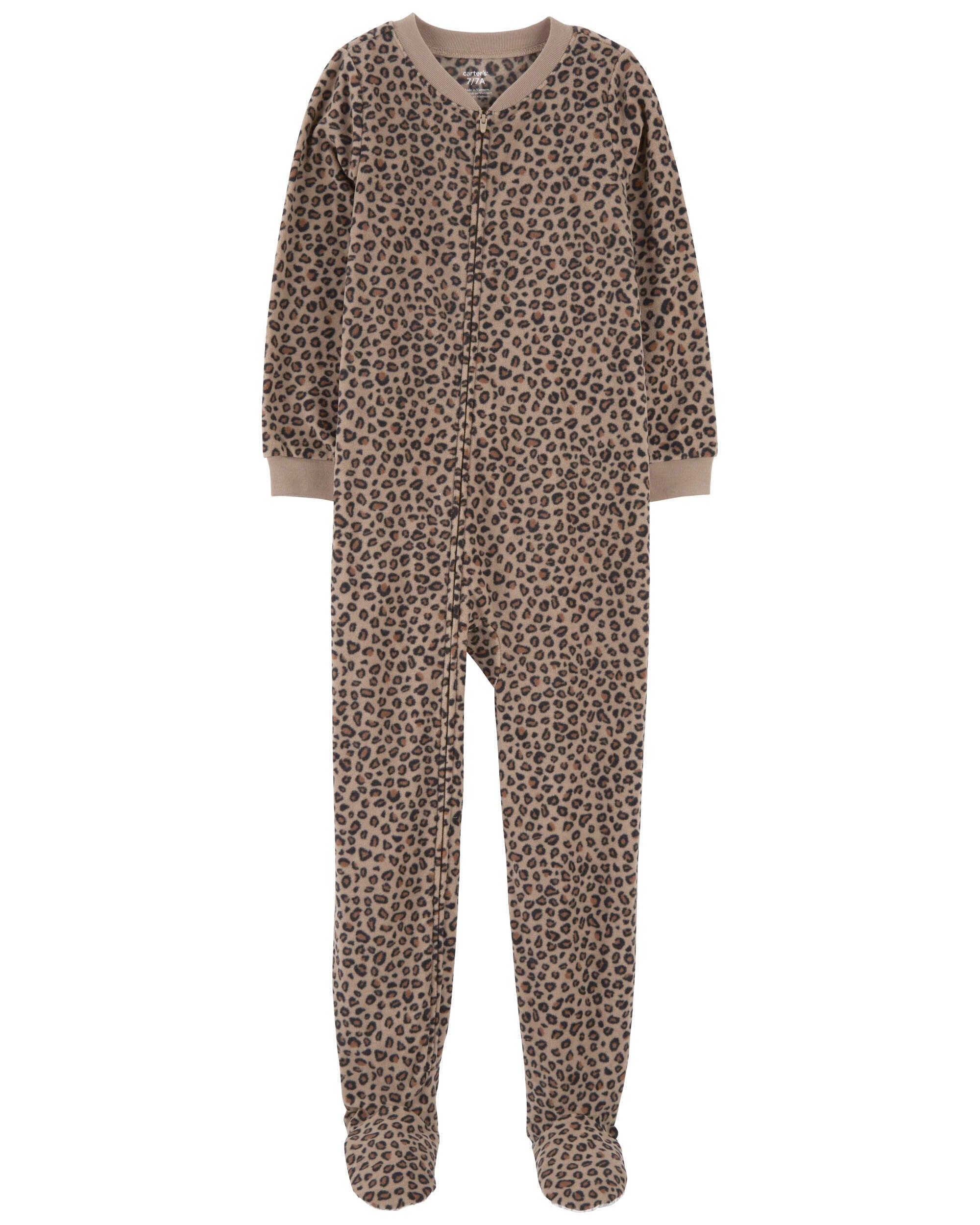 Kid 1 Piece Leopard Fleece Footie Pajamas Carter s Carter s