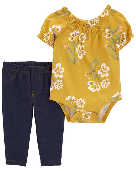  Product image 1 of Baby 2-Piece Floral Bodysuit Pant Set