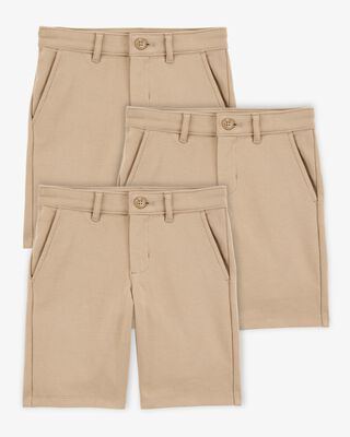 Product image 1 of Kid 3-Pack Ponte Knit Uniform Pants - Khaki