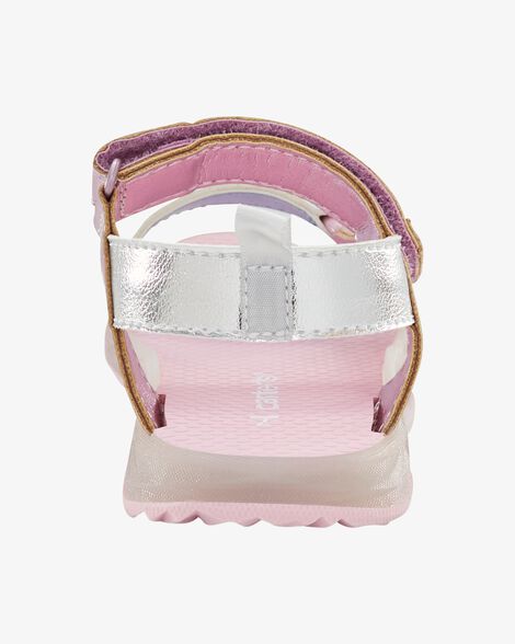  Product image 4 of Toddler Light Up Metallic Sandals - Pink/Blue