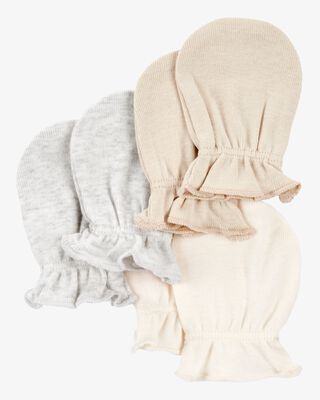 Product image 1 of Baby 3-Pack Mitts - Ivory/Heather