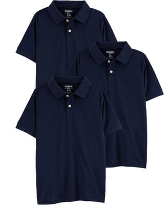 Product image 1 of Kid 3-Pack Pique Cotton Uniform Polos