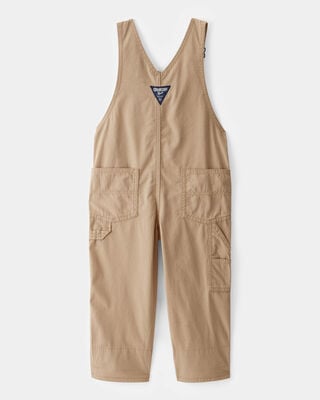 Product image 2 of Toddler Lightweight Plaid-Lined Canvas Overalls - Khaki
