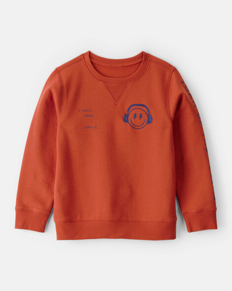 Boys Fleece Pullover Sweatshirt - Orange