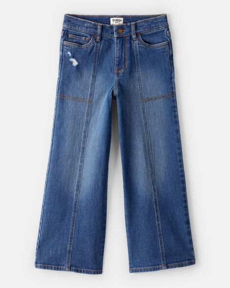 Girls Denim Wide-Leg Jeans - Dark Wash