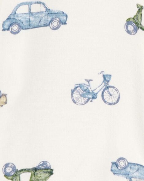 Baby Boy Car Print PurelySoft Footie 1-Piece Pajamas - Ivory