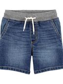 Blue - Baby Drawstring Denim Shorts, Selected