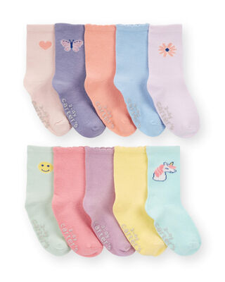 Product image 1 of Toddler Girl 10-Pack Crew Socks