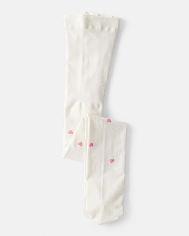 Product image 1 of Toddler Girl Heart Tights - Pink/White