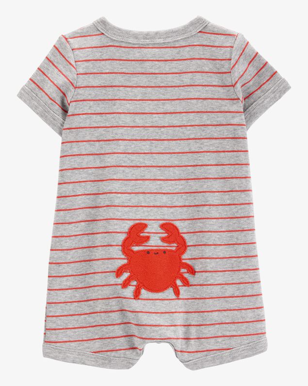 Product image 2 of Baby Boy Crab Striped Cotton Blend Short-Sleeve Romper