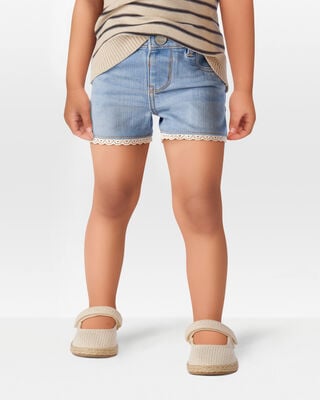 Product image 2 of Toddler Eyelet Hem Iconic Denim Short - Daytona Wash